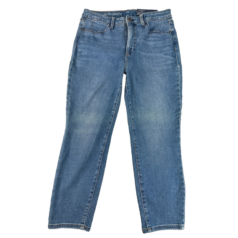 Talbots Flawless High Waist Jegging Crop Jeans Womens 6P Blue Stretch Denim